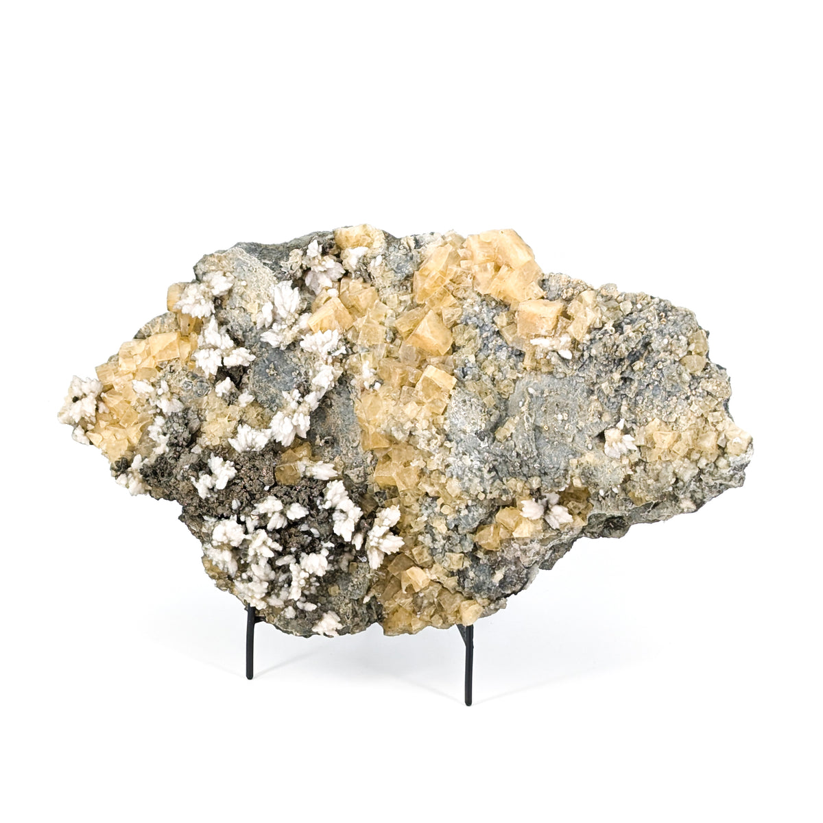 Fluorite with Barite specimen, most likely from Aouli, near Mibladen, Midelt, Morocco.