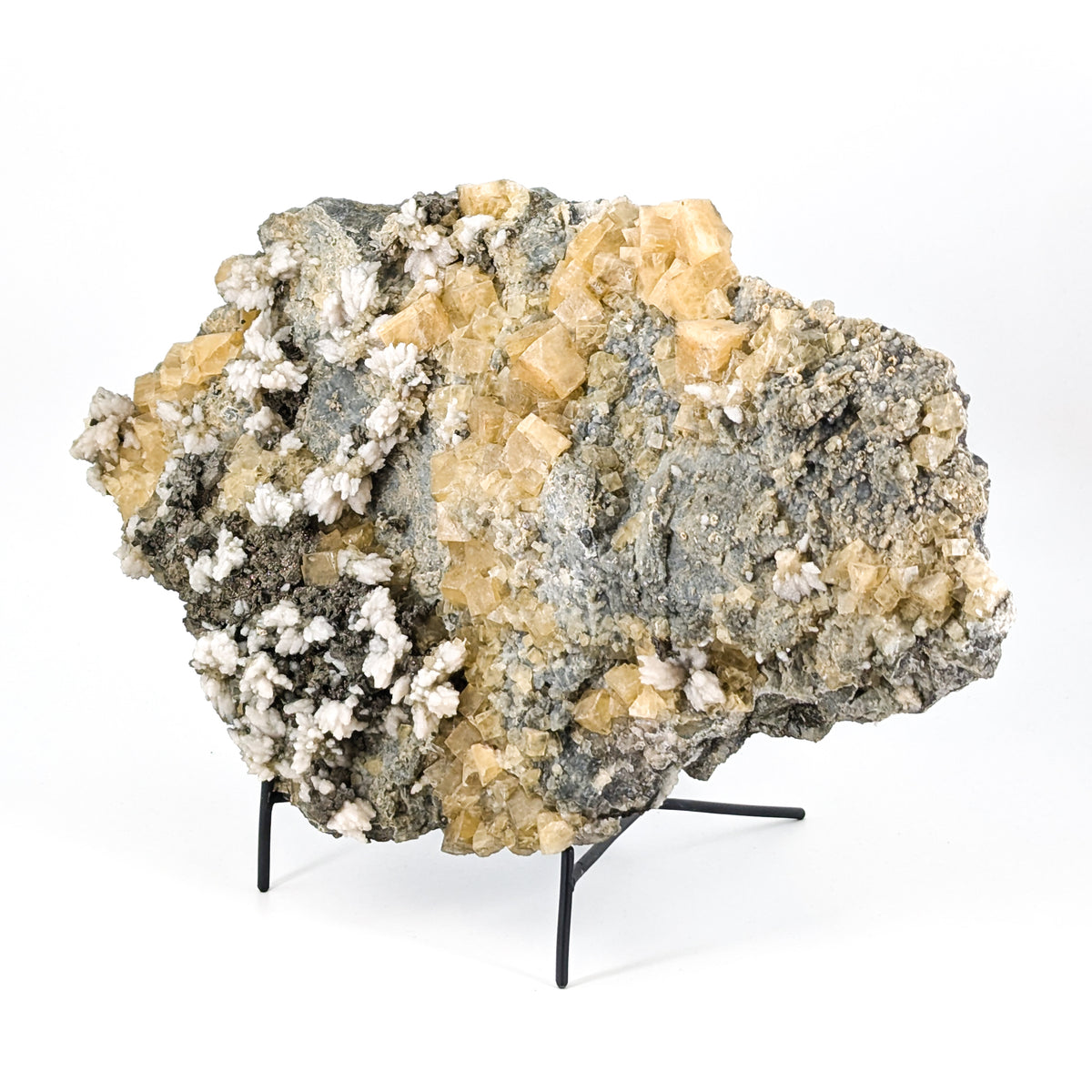 Fluorite with Barite specimen, most likely from Aouli, near Mibladen, Midelt, Morocco.