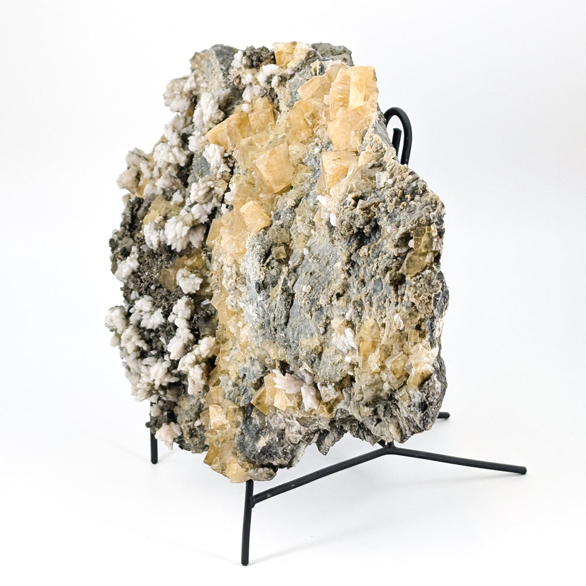 Fluorite with Barite specimen, most likely from Aouli, near Mibladen, Midelt, Morocco.