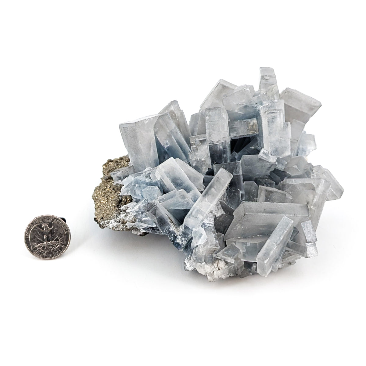 Cavnic Blue Barite specimen, barium sulfate, from Cavnic Mine, Cavnic, Maramureș County, Romania.
