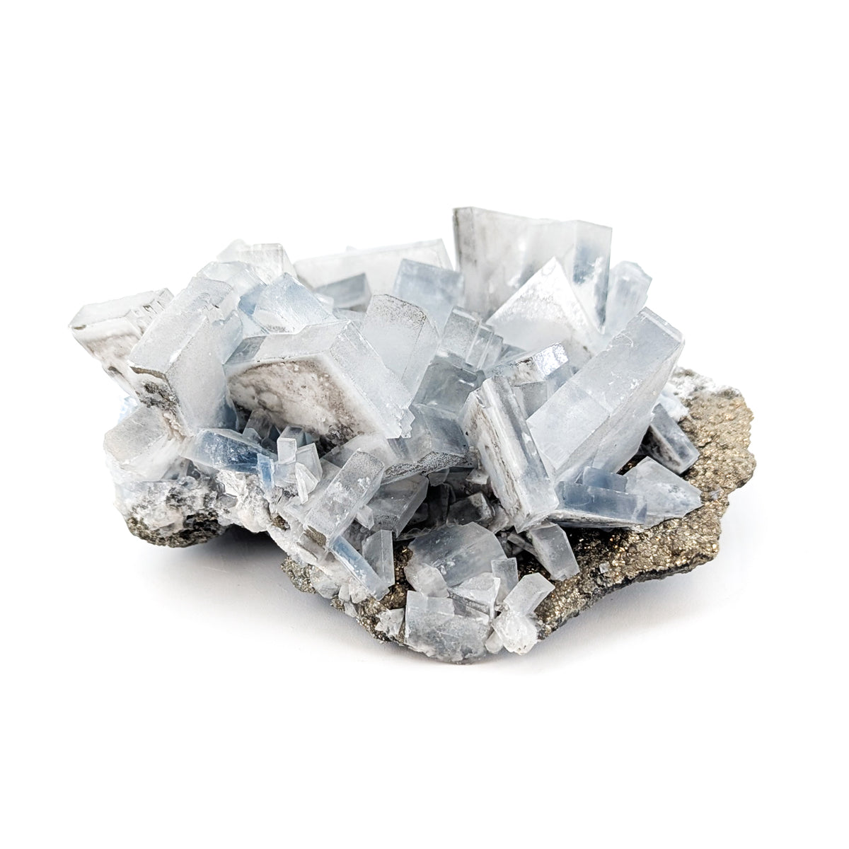 Cavnic Blue Barite specimen, barium sulfate, from Cavnic Mine, Cavnic, Maramureș County, Romania.