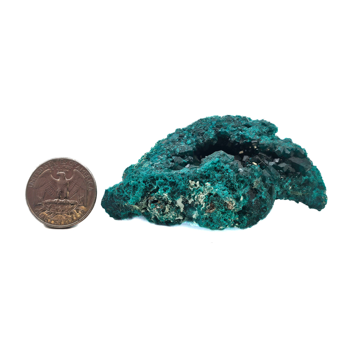 Dioptase mineral specimen.