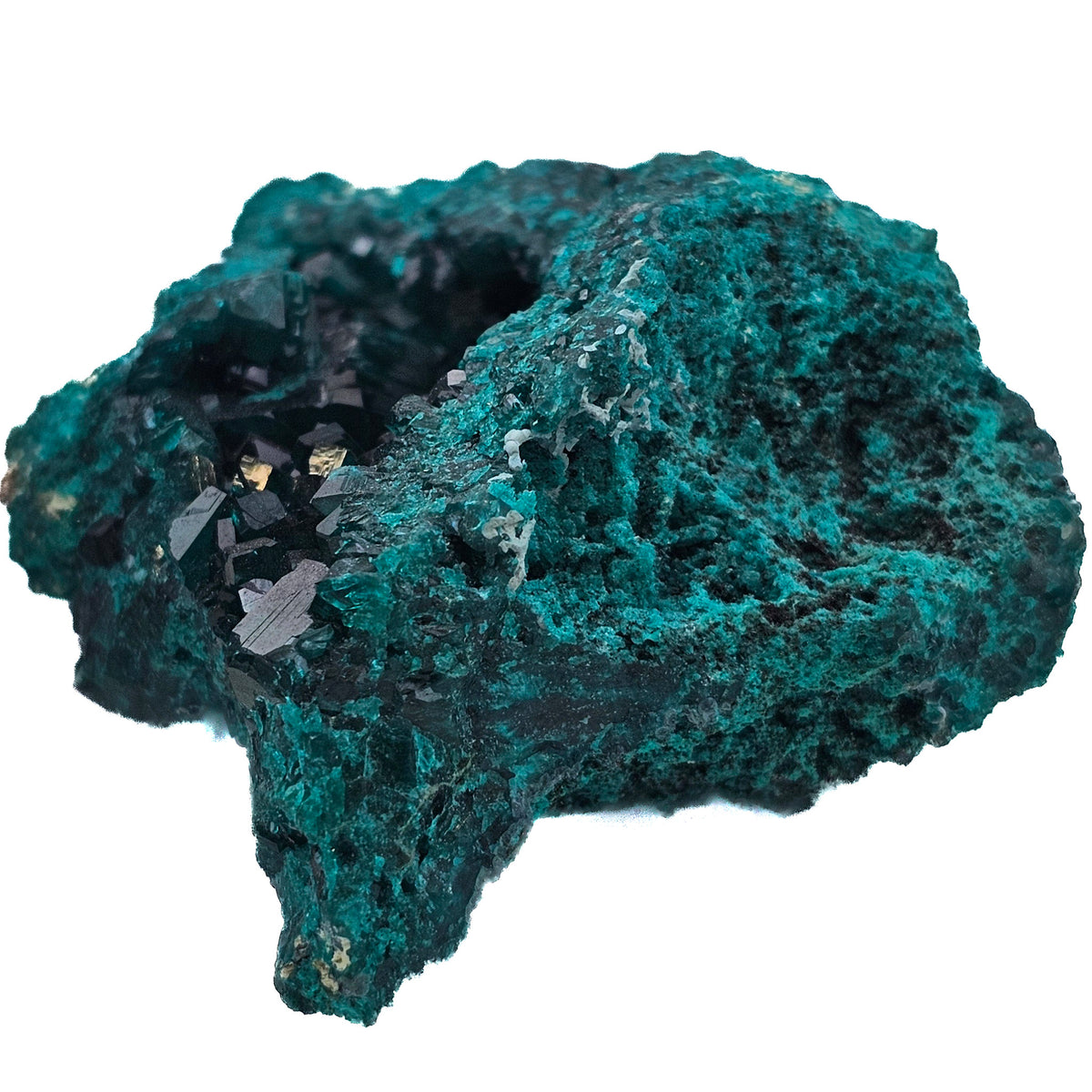 Dioptase mineral specimen.