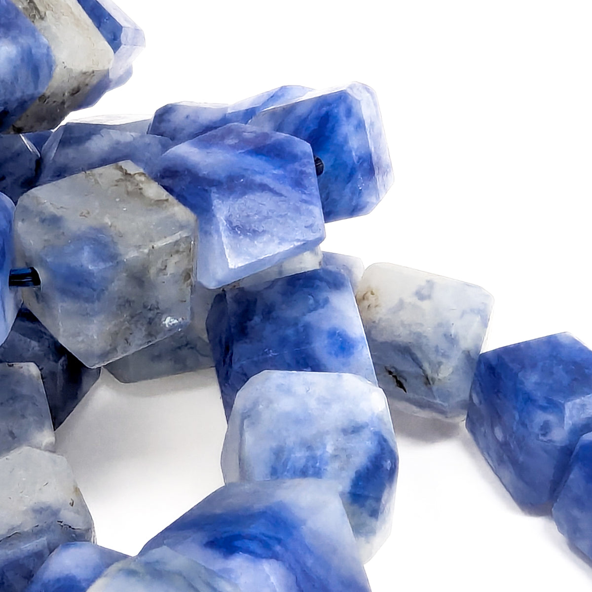 Afghanite bead bracelet: bead strand close up