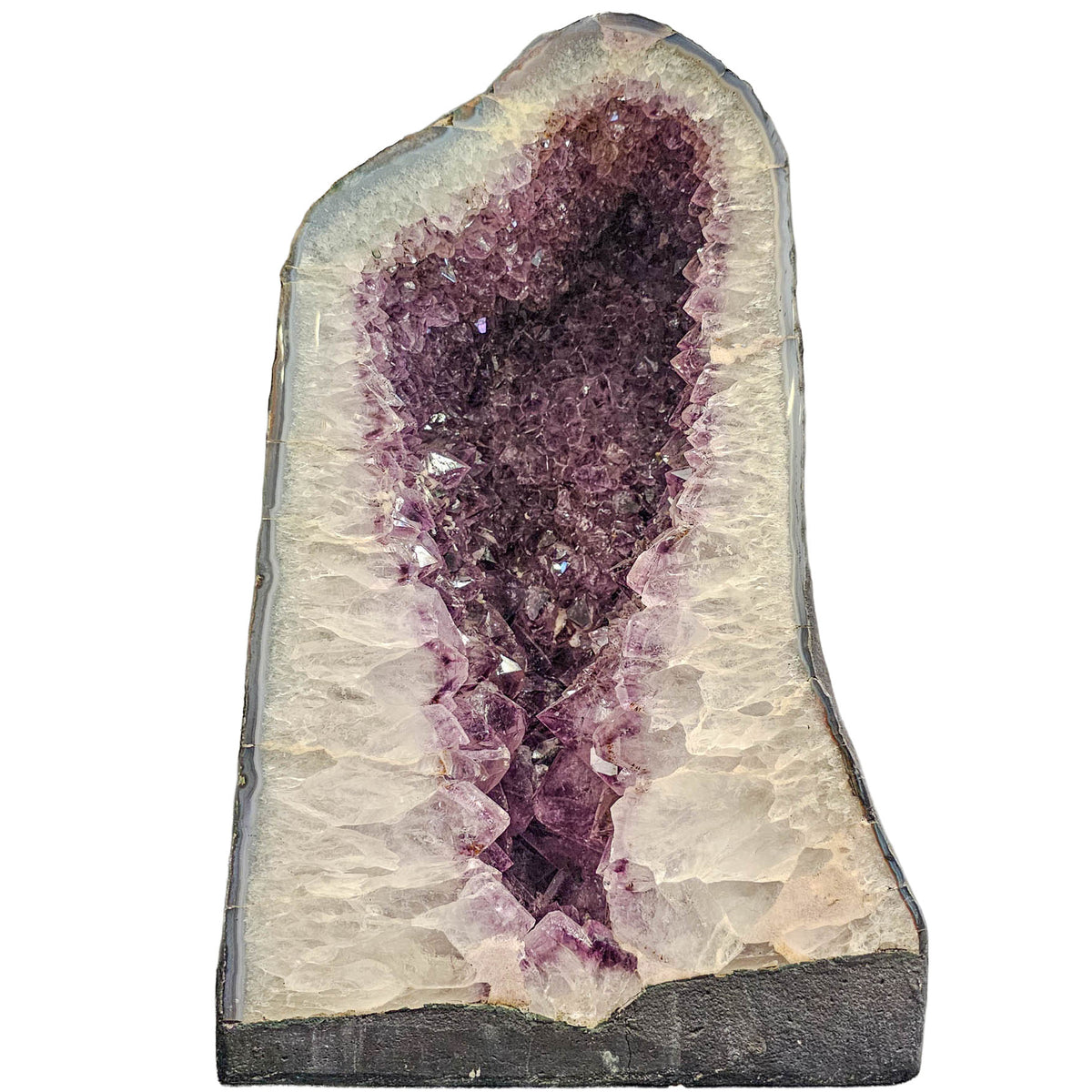 Amethyst cathedral geode statement specimen, a variety of quartz, from Rio Grande do Sul, Brazil.