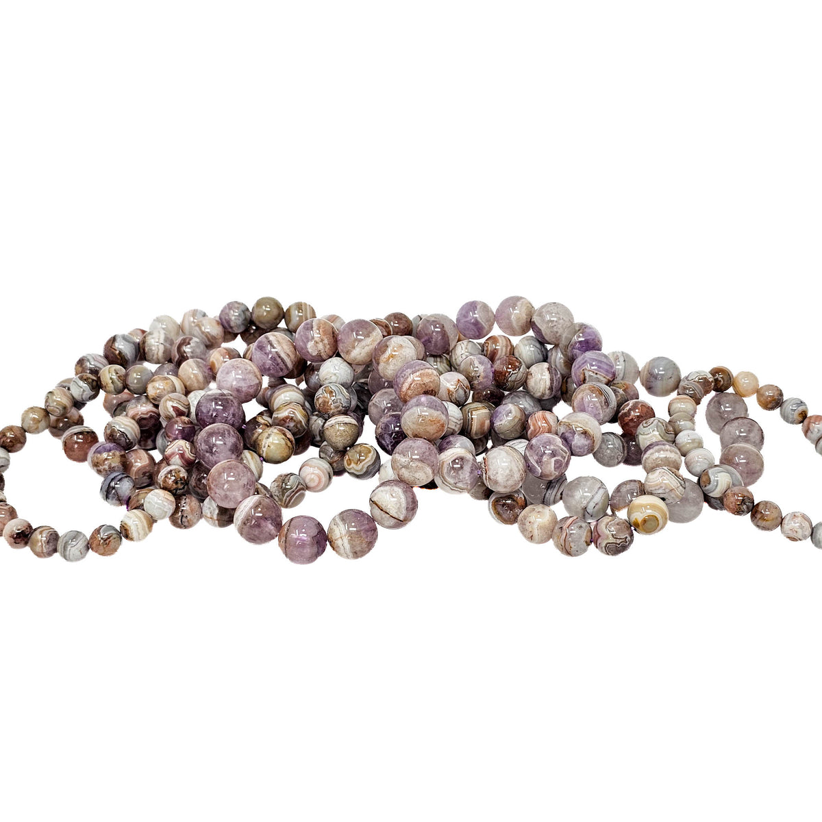 Amethyst Lace Agate bead bracelet.
