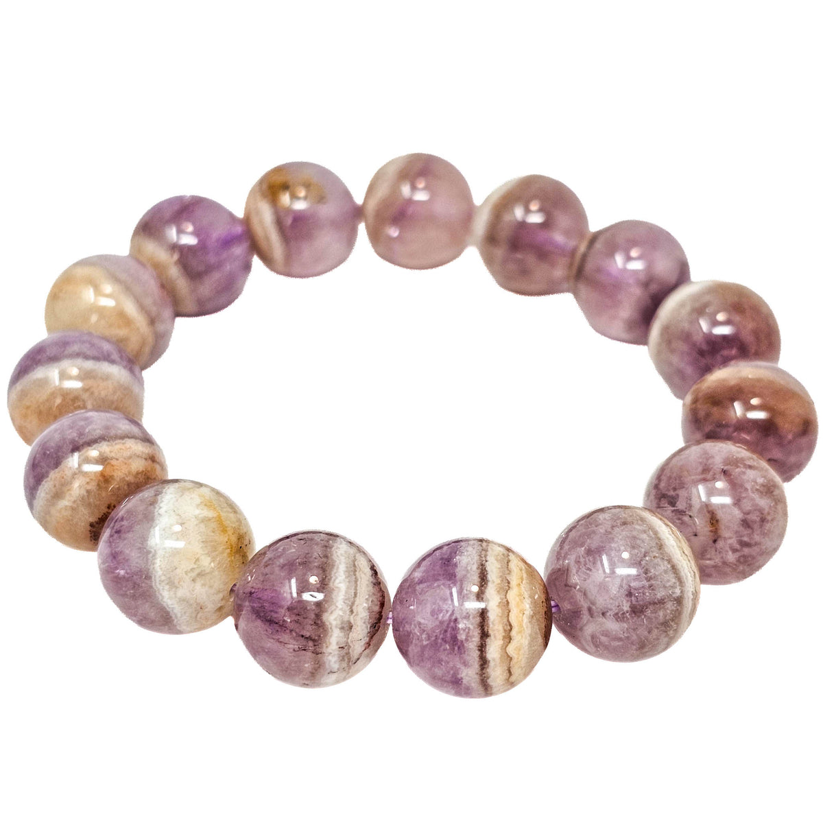 Amethyst Lace Agate bead bracelet.