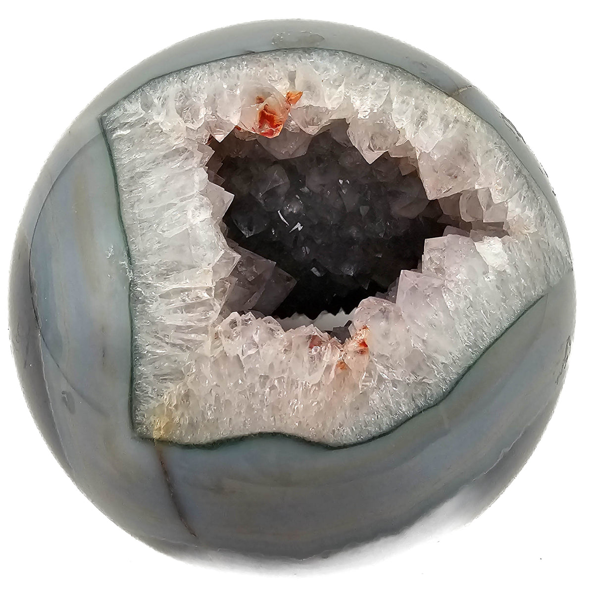 Amethyst sphere specimen, a variety of quartz, from Rio Grande do Sul, Brazil.