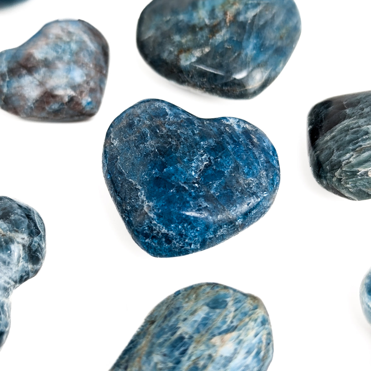 Blue Apatite heart from Madagascar.