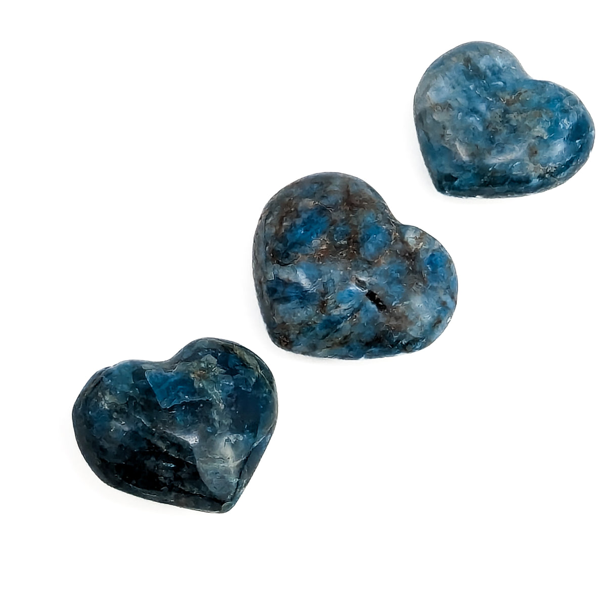 Blue Apatite heart from Madagascar.