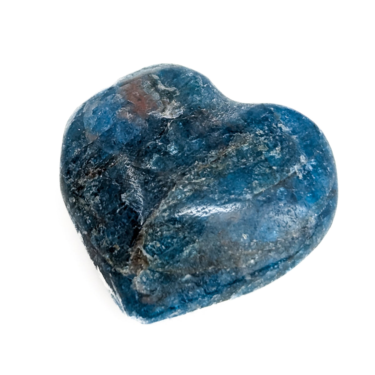 Blue Apatite heart from Madagascar.