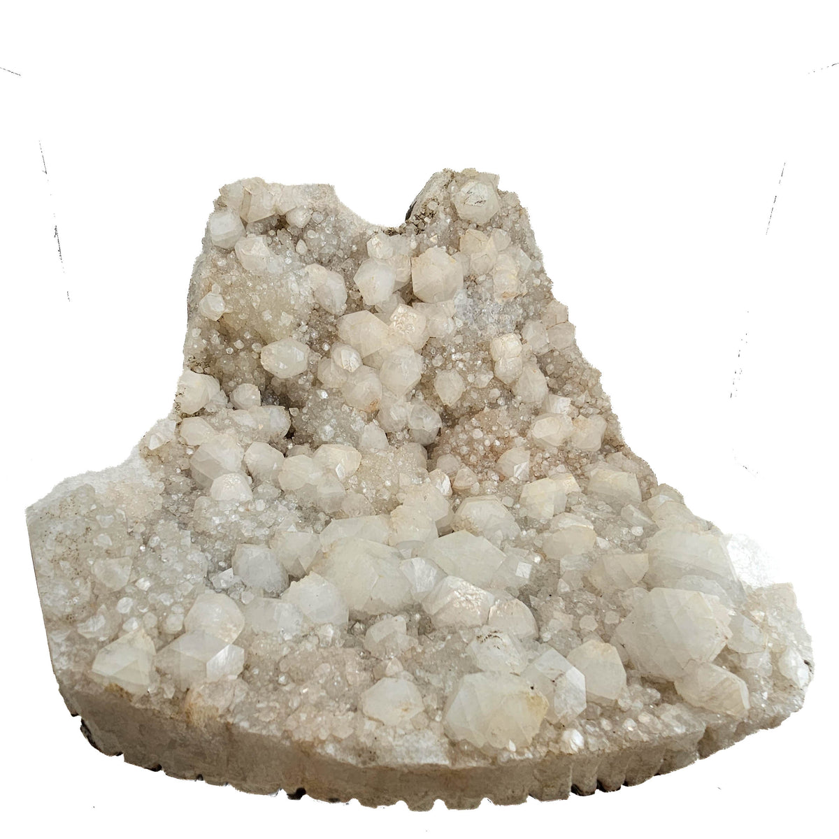 Apophyllite on quartz specimen from Maharashtra, India – front view of the crystal face
