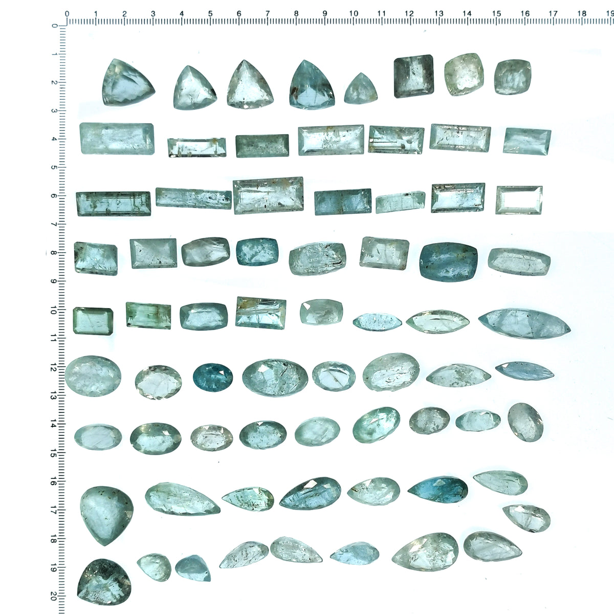 Aquamarine facet, a variety of beryl.