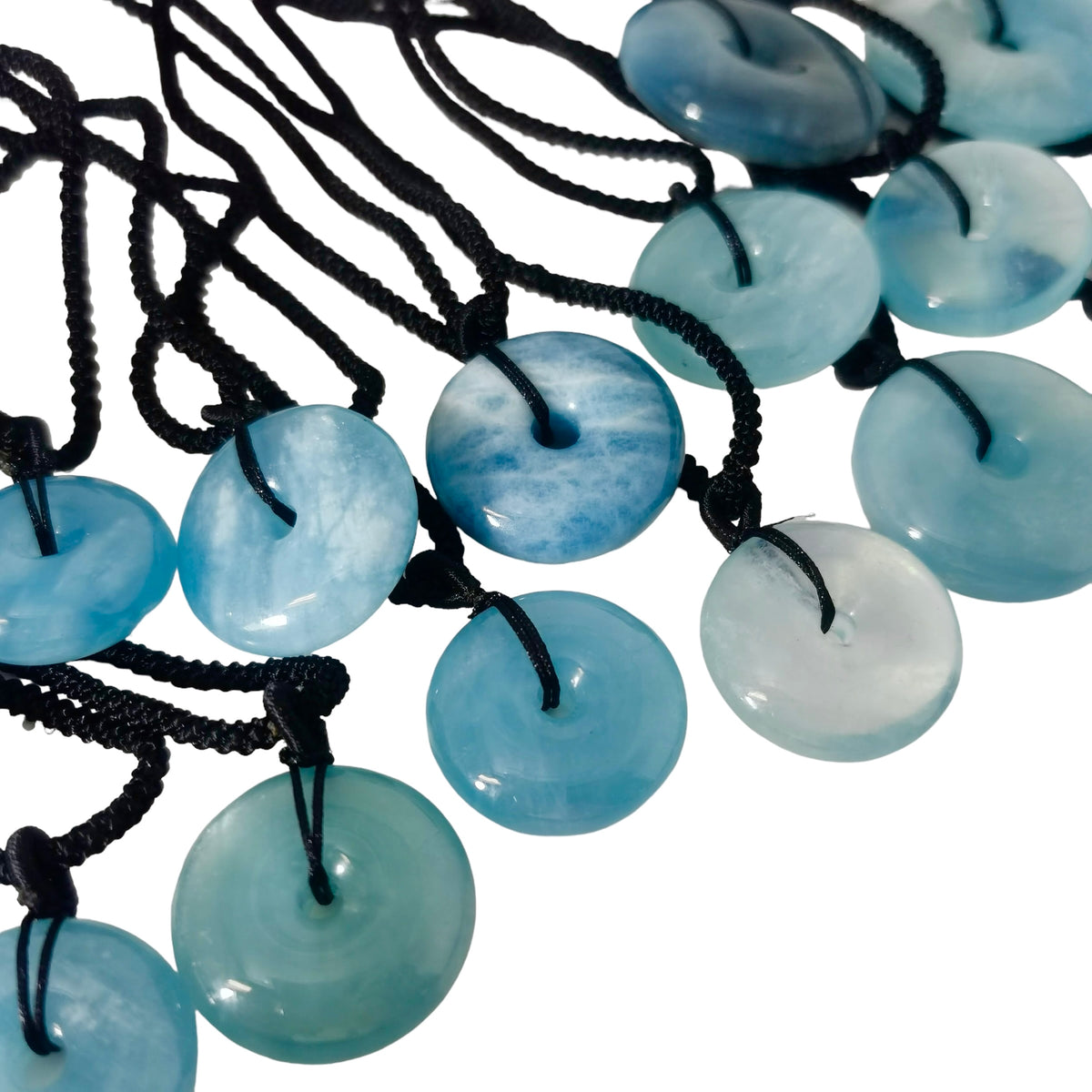 Aquamarine Bi-Disc pendant.