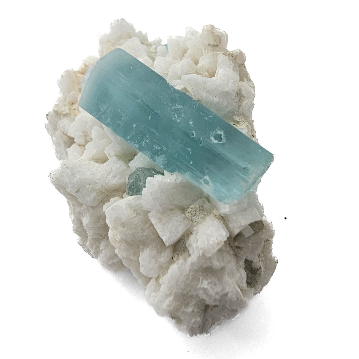 Aquamarine (Beryl) with Feldspar specimen from Shigar Valley, Skardu District, Gilgit-Baltistan, Pakistan.