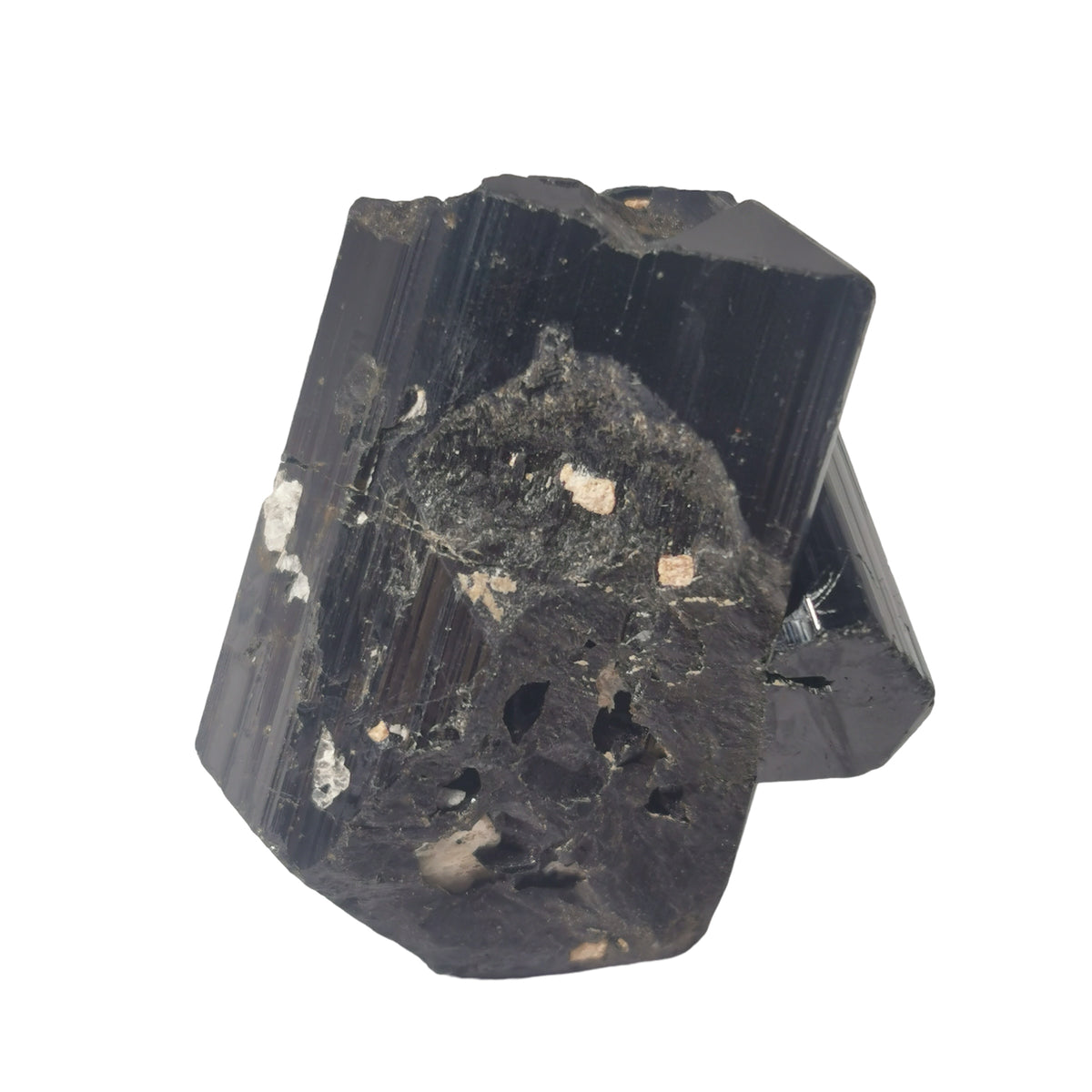 Black Tourmaline specimen, a tourmaline group mineral, from Afghanistan.