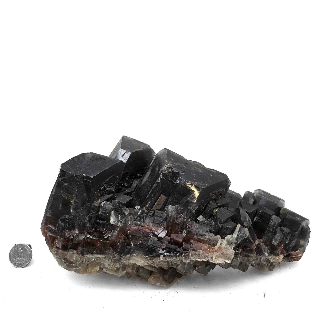 Black Barite specimen, barium sulfate, from Mibladen mining district, Drâa-Tafilalet Region, Morocco.