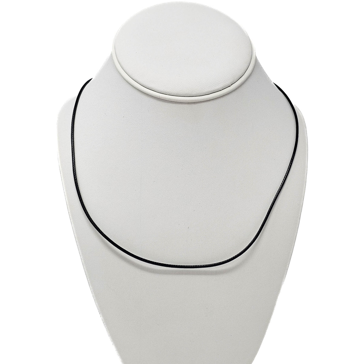 Black cord necklace – cord on a display bust