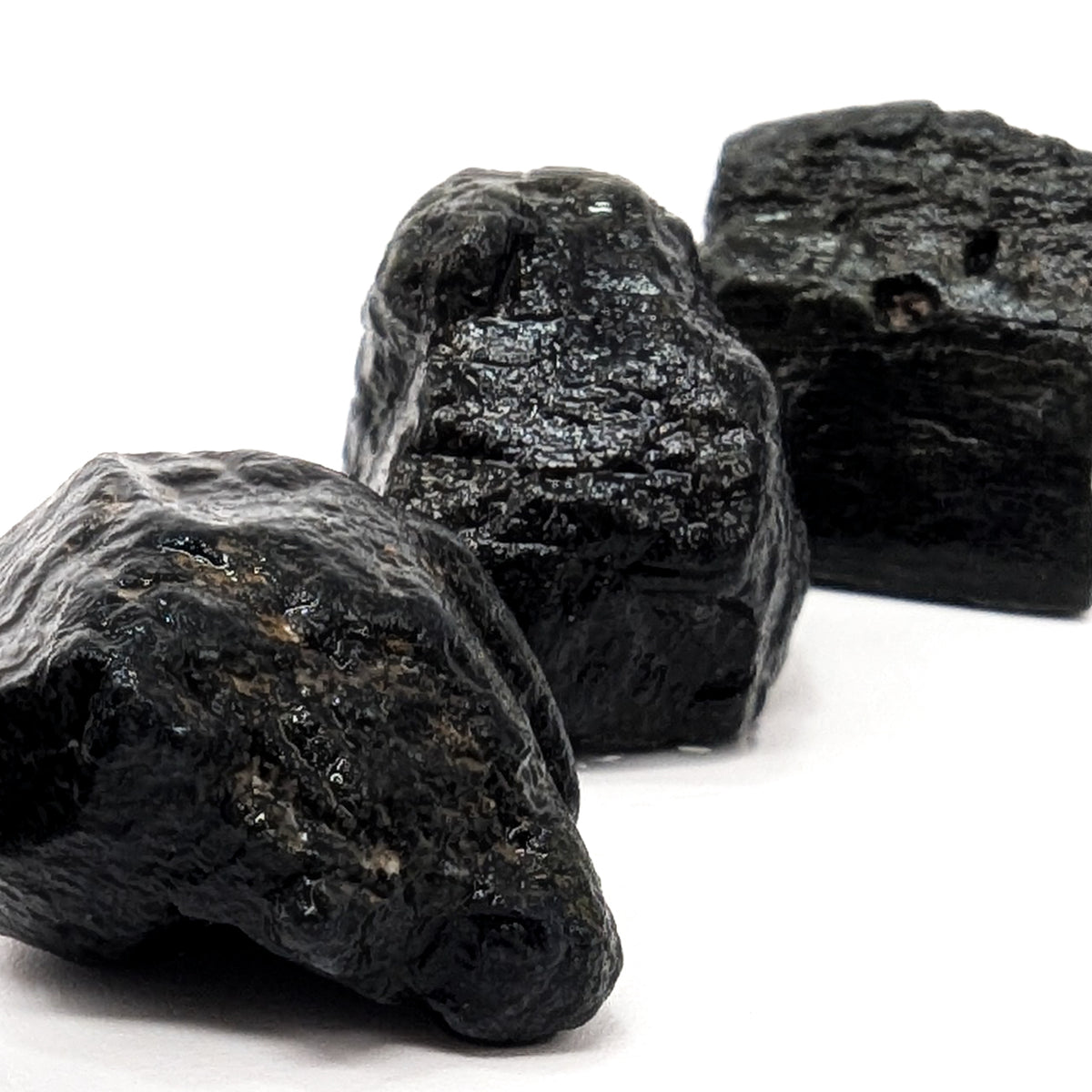 Black tourmaline (schorl) rough from Madagascar, raw crystalline schorl with glassy luster