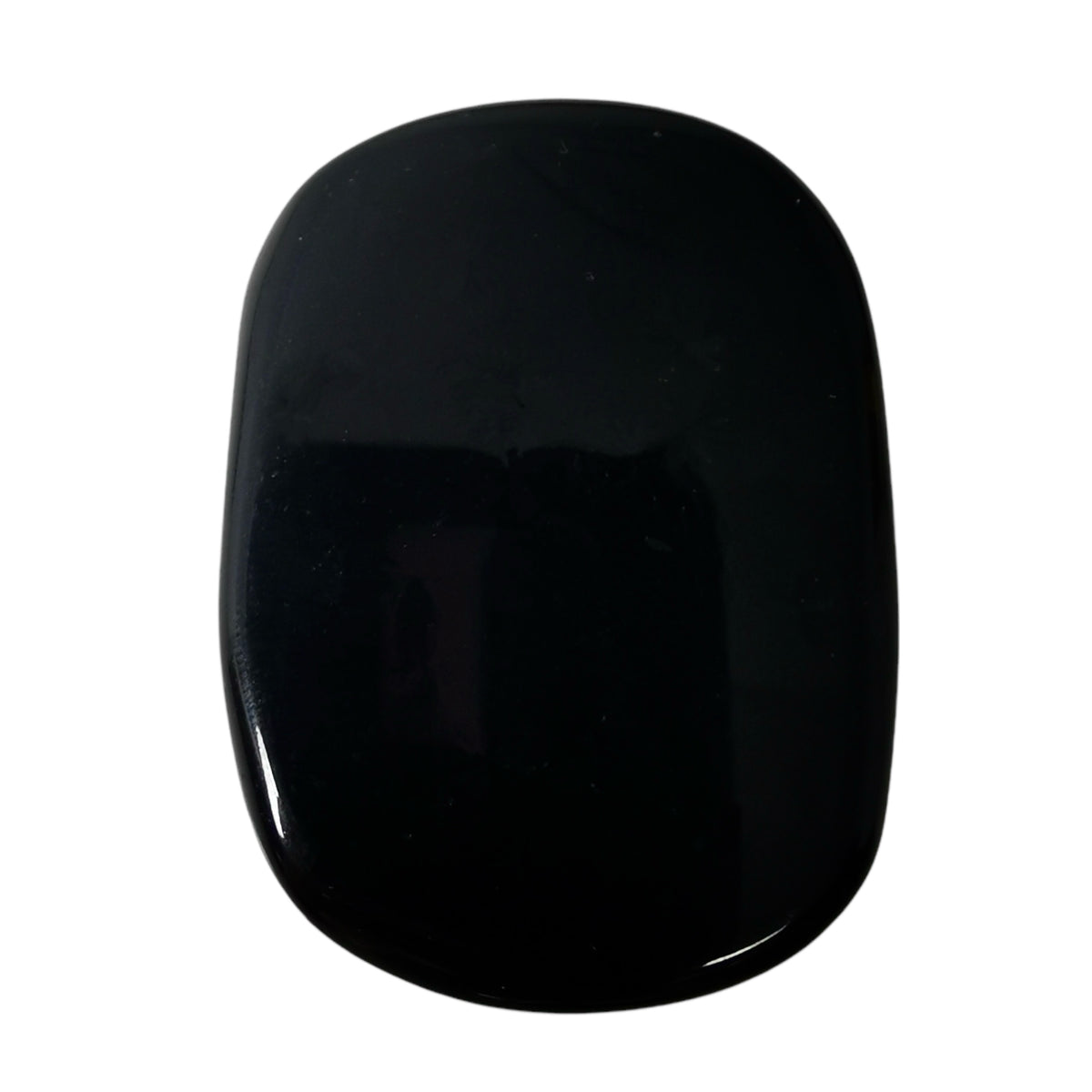 Black Obsidian flat tumble, a volcanic glass, from Mexico.