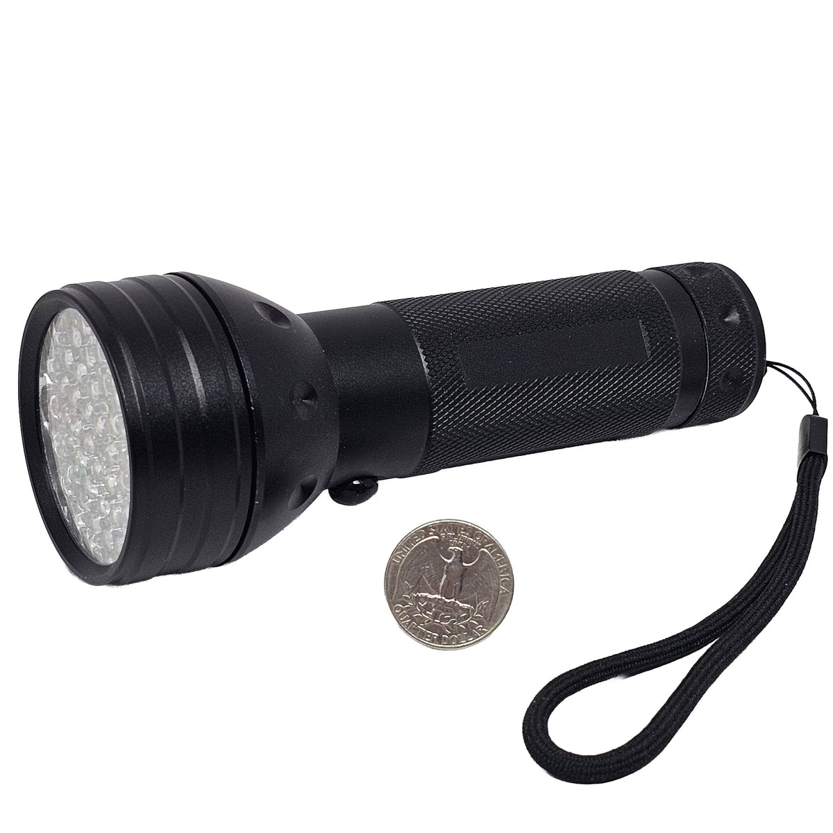 Blacklight handheld medium, made of metal.