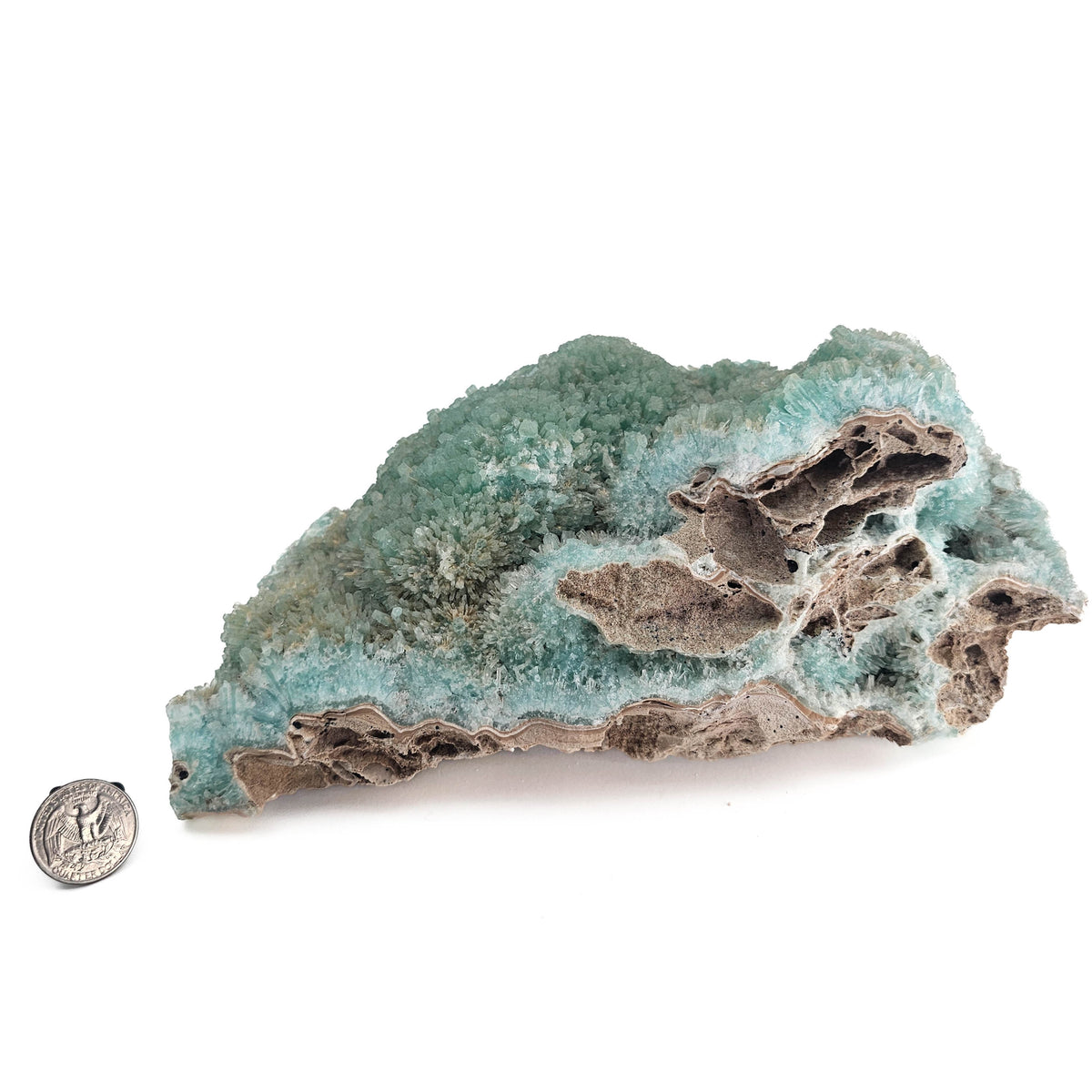 Blue Aragonite specimen from Khuzdar region, Balochistan Province, Pakistan.