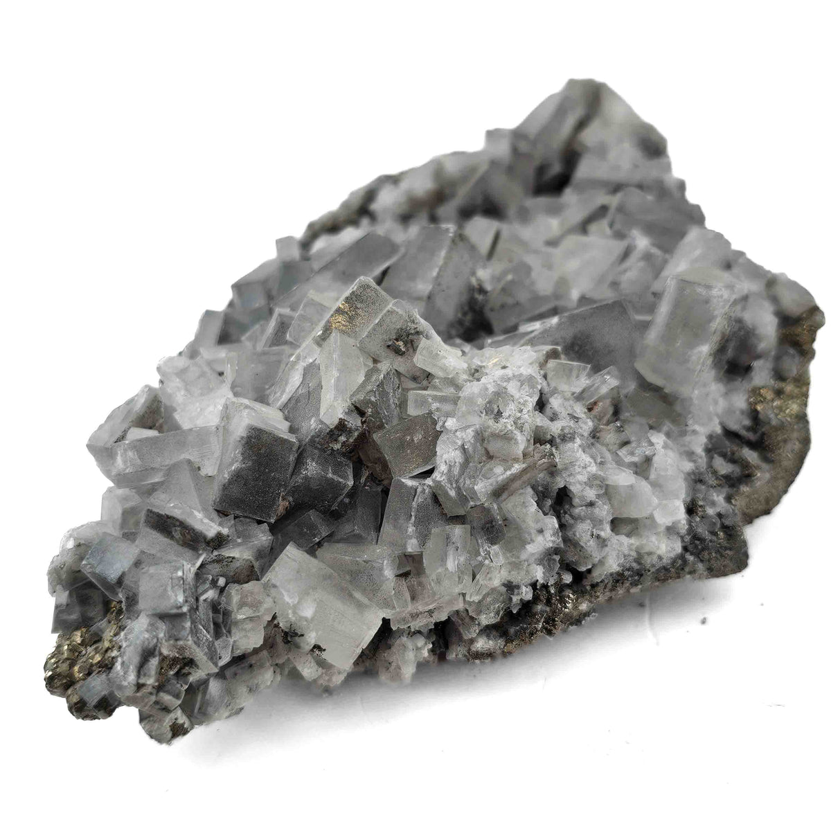 Blue Barite on Pyrite specimen from Cavnic Mine, Maramureș County, Romania.