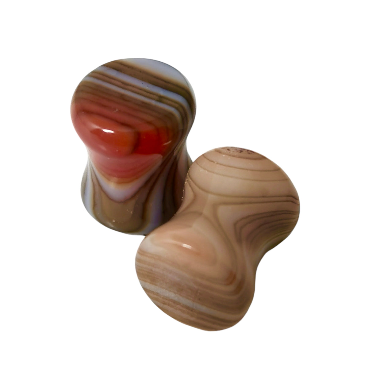 Carnelian plug earring – pair, upright