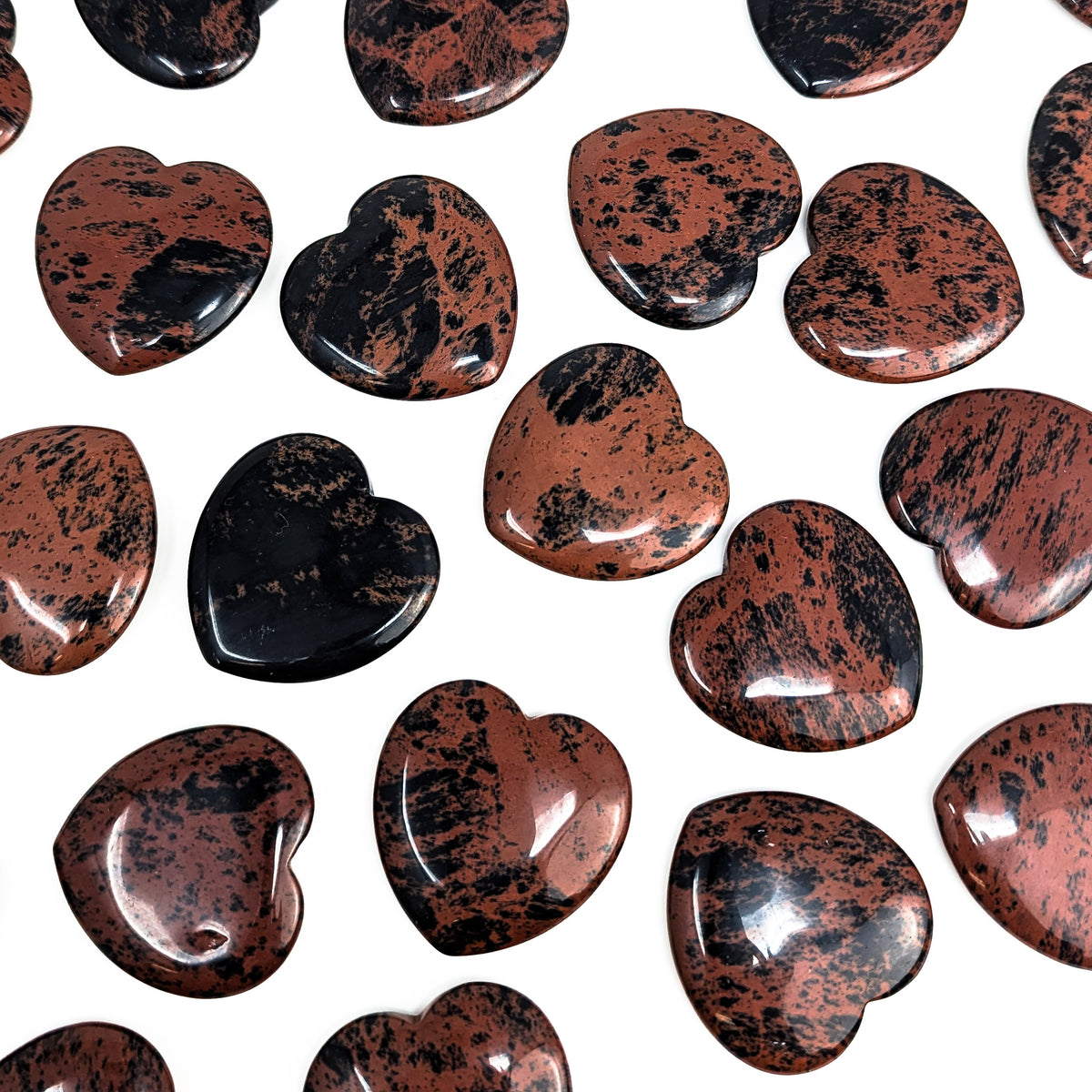 Mahogany obsidian heart from Mexico – spread of hearts