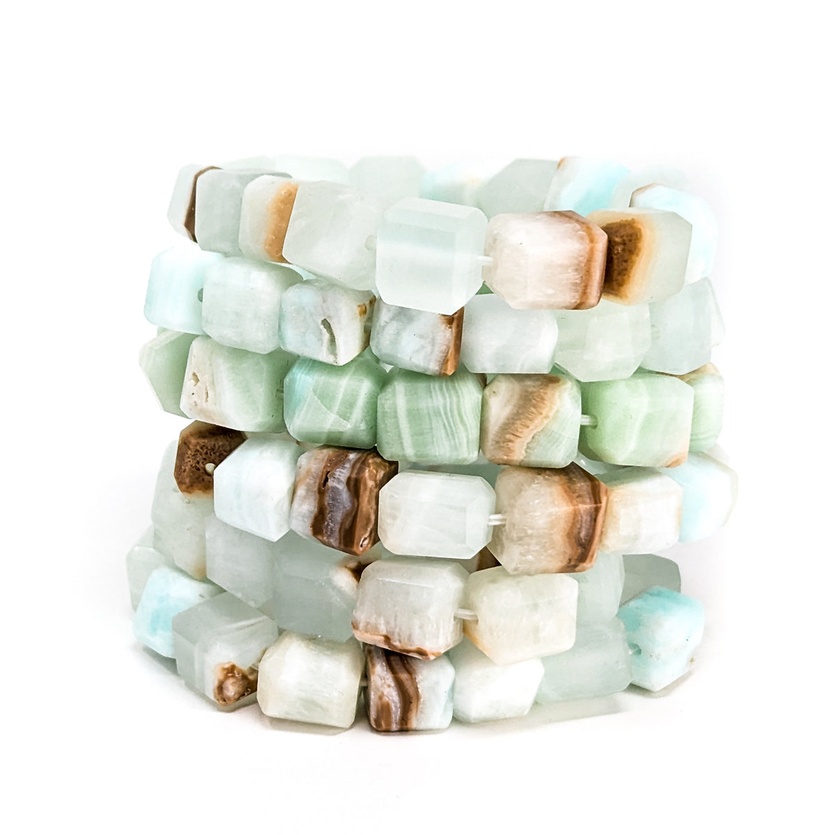 Caribbean calcite bead bracelet – stack of bracelets