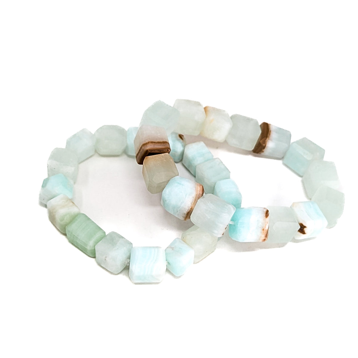 Caribbean calcite bead bracelet – two bracelets