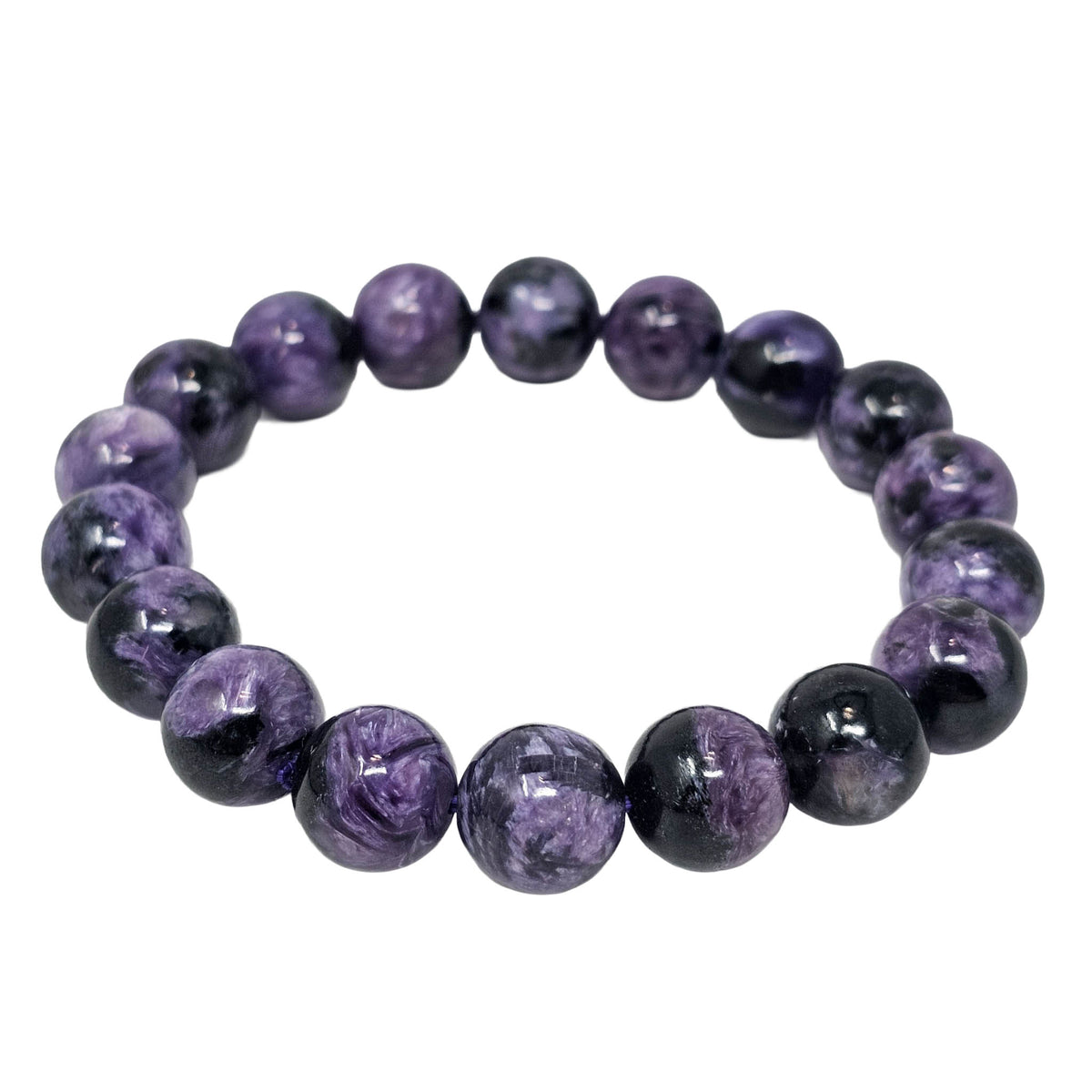 Charoite - Round Bead Bracelet - Russia - Crown chakra