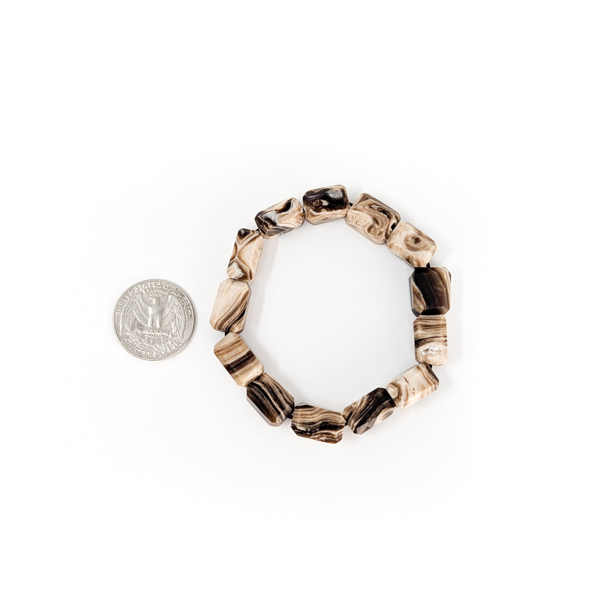 Chocolate Calcite bead bracelet.