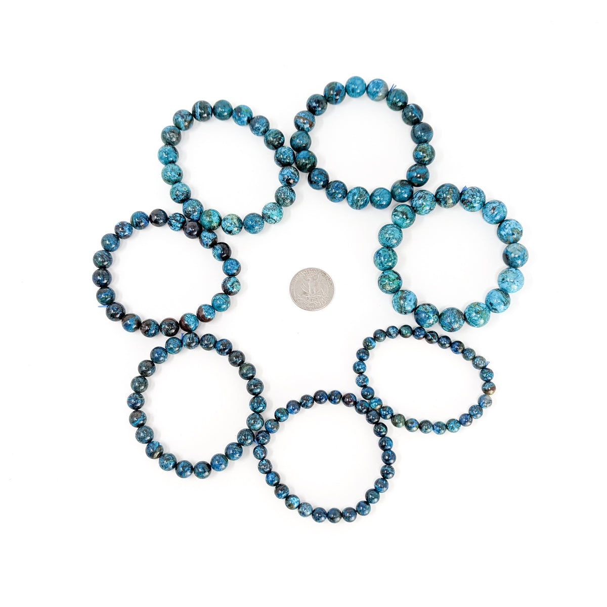 Chrysocolla bead bracelet.