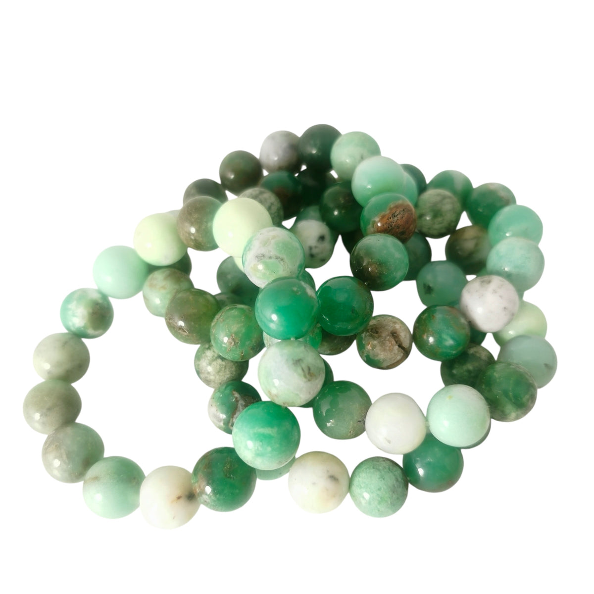 Chrysoprase bead bracelet.