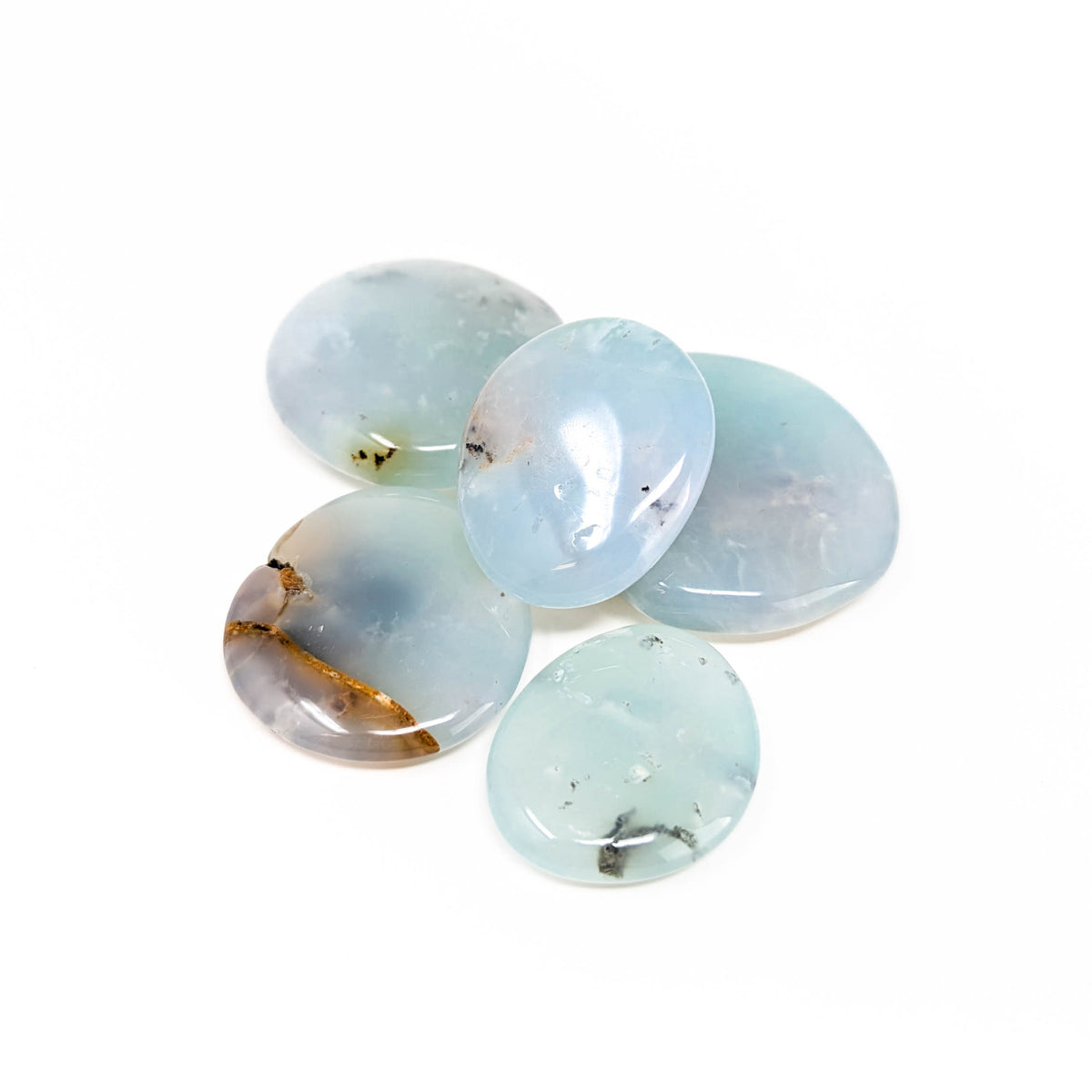 Chrysoprase mini palmstone, a variety of chalcedony.