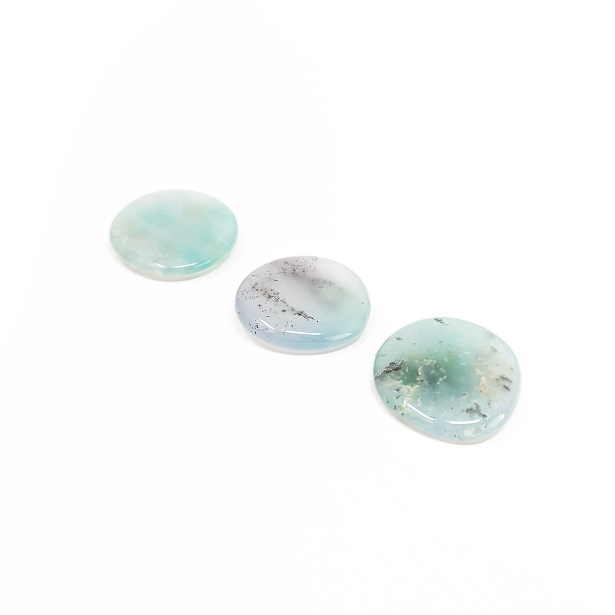Chrysoprase mini palmstone, a variety of chalcedony.
