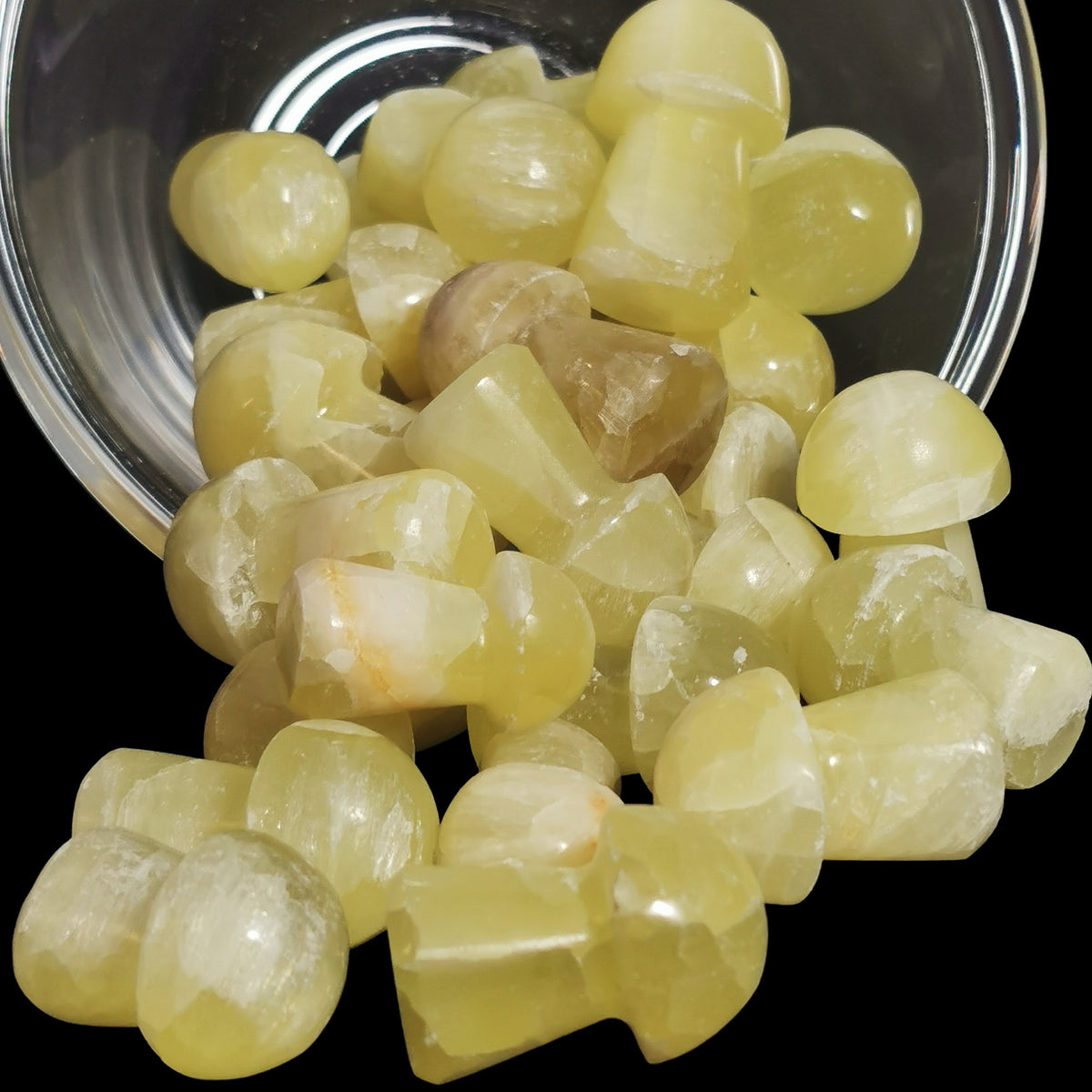 Citron Calcite Mushroom carving.