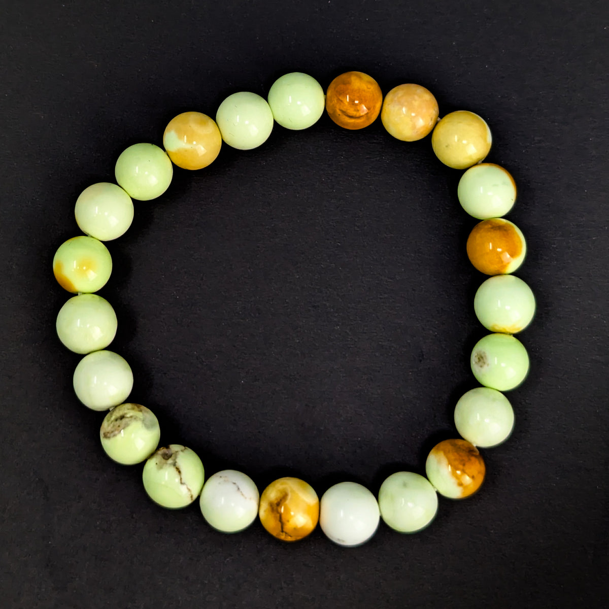 Citron Chrysoprase bead bracelet.