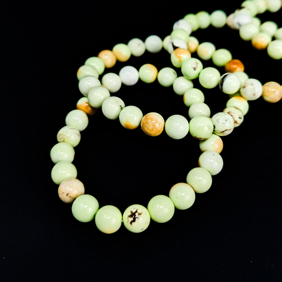 Citron Chrysoprase bead bracelet.
