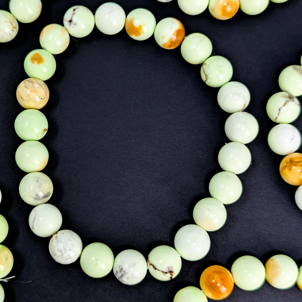 Citron Chrysoprase bead bracelet.