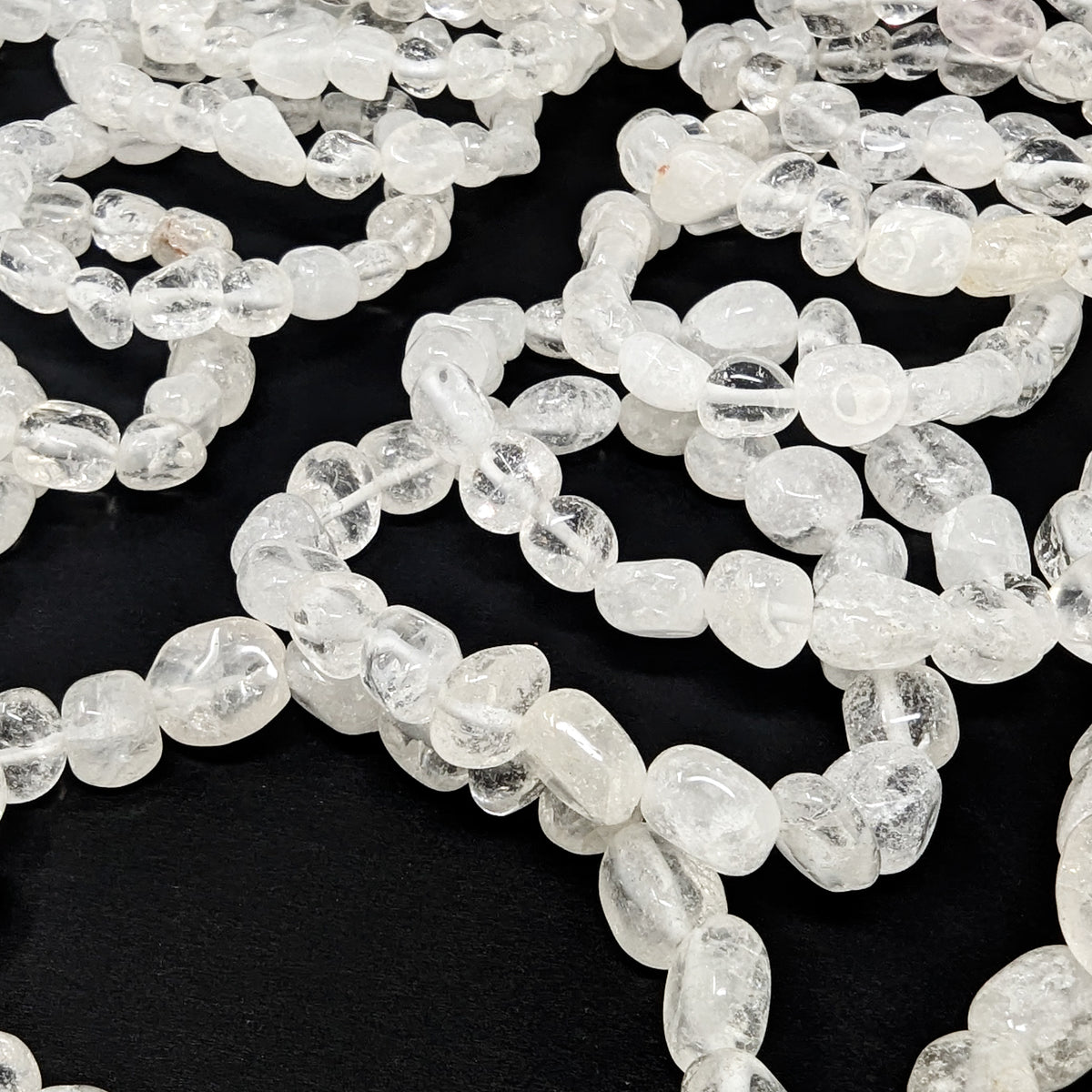 Clear quartz tumble bead bracelet – heap of bracelets