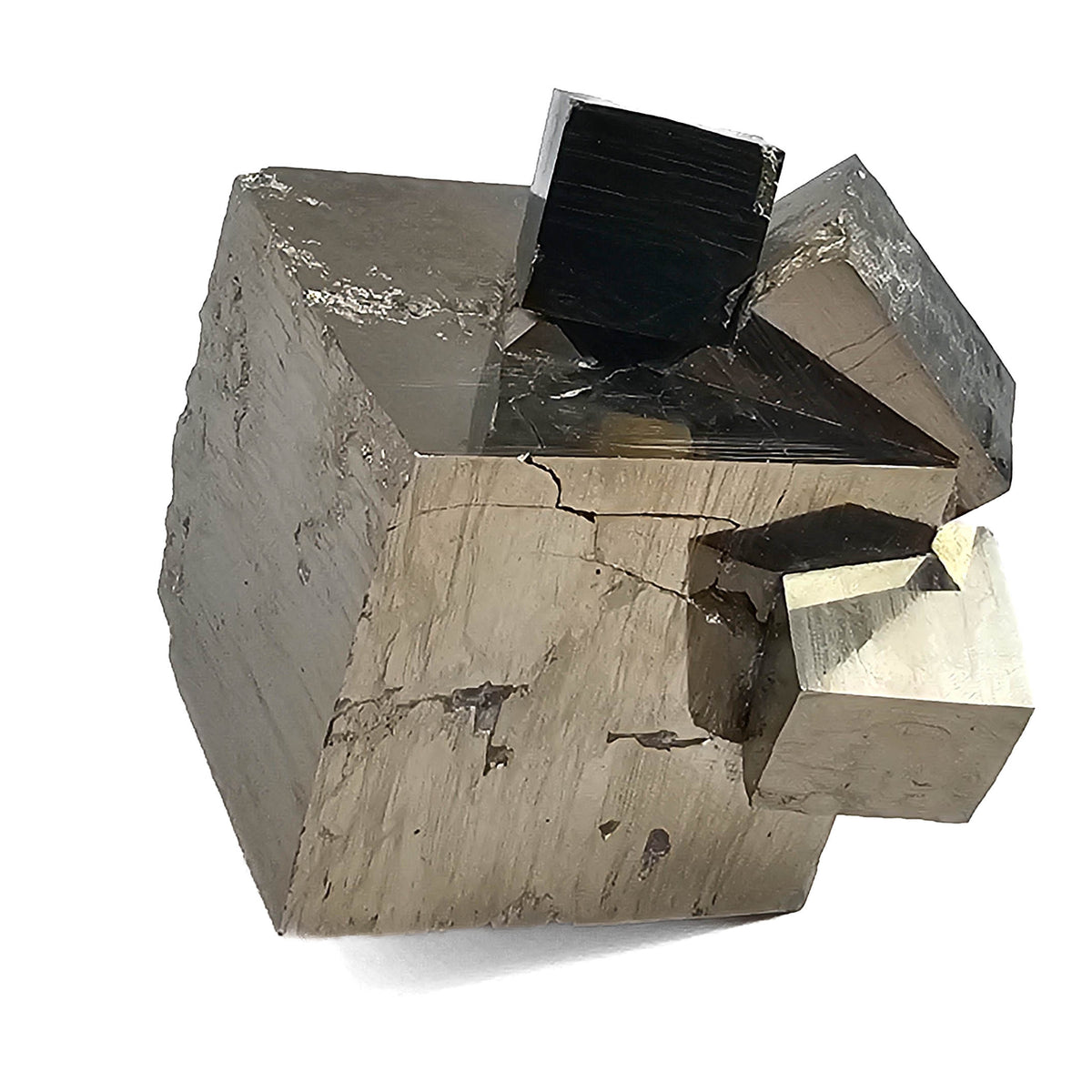 Cubic Pyrite specimen, an iron sulfide, from Ampliación a Victoria Mine, Navajún, La Rioja, Spain.