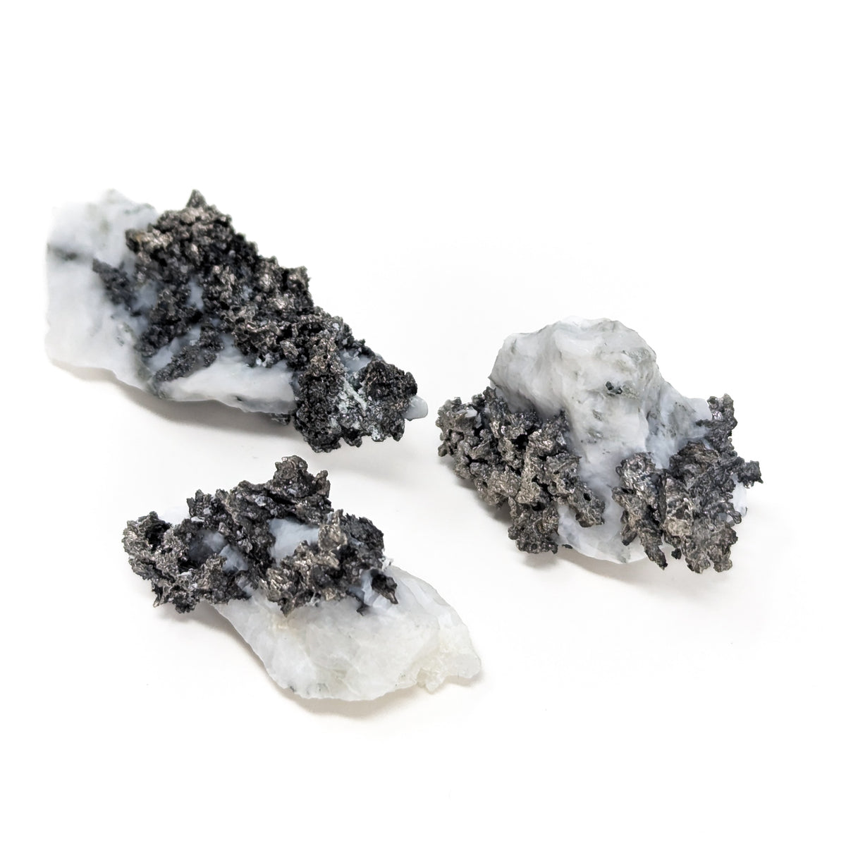 Dendritic Silver Ore in Calcite specimen from Morocco.