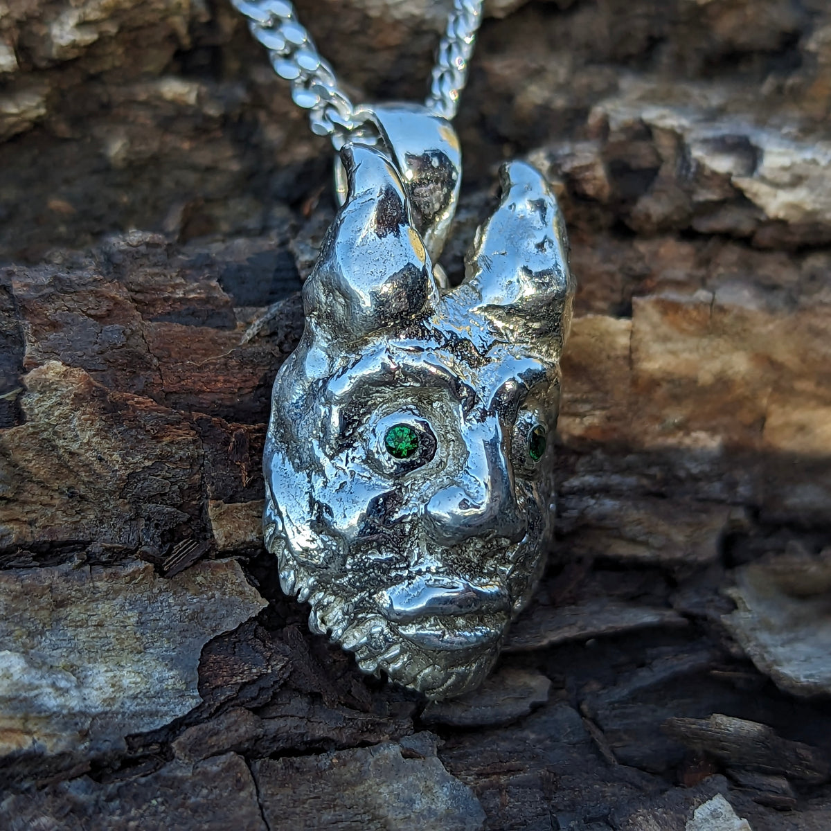 Devil Mask - Pendant - Broken Ox Creations - BC, Canada - Sterling Silver