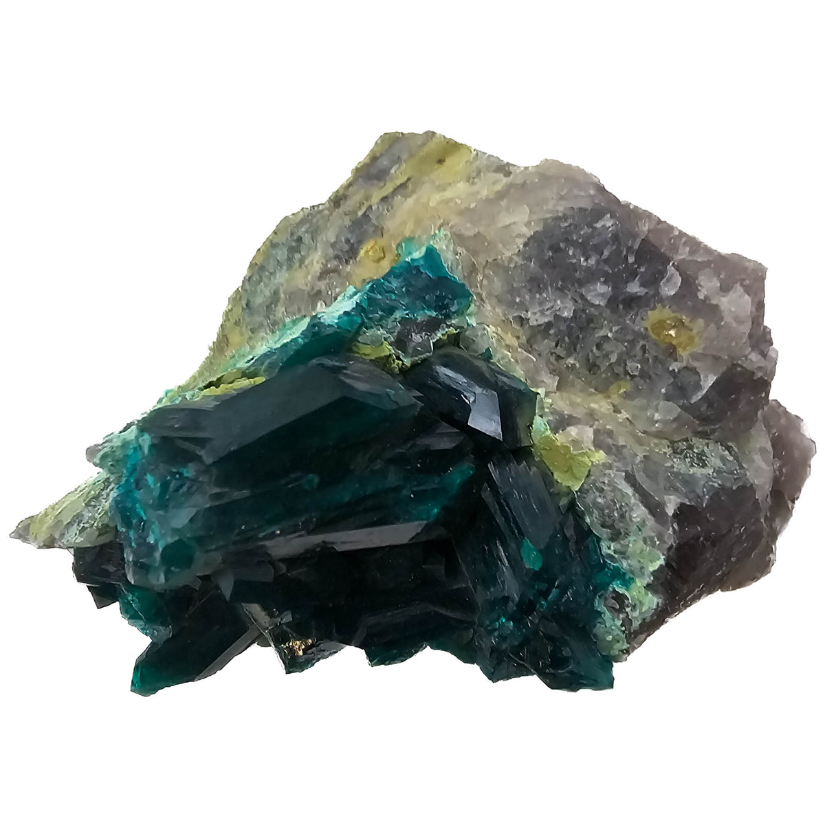 Dioptase mineral specimen.