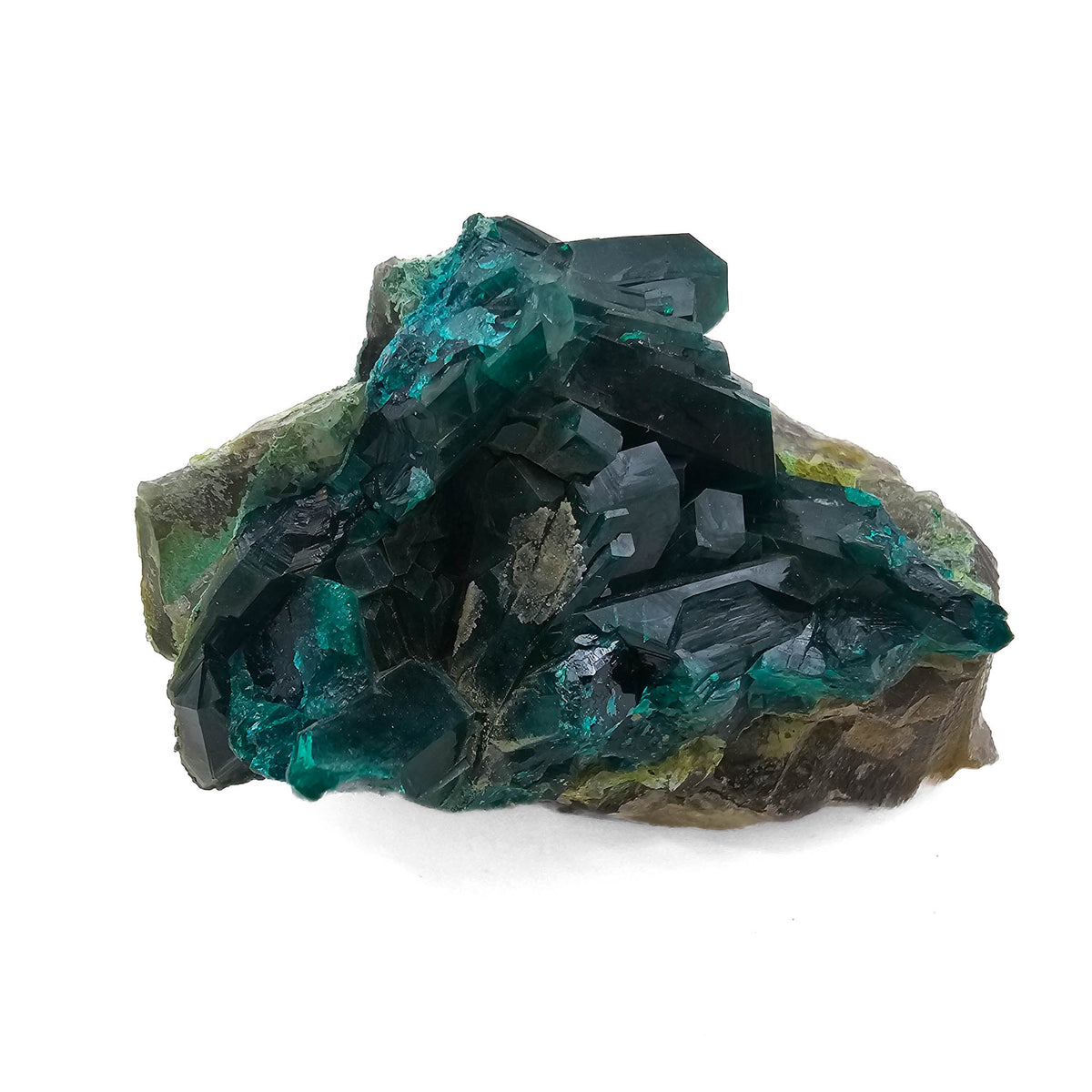 Dioptase mineral specimen.