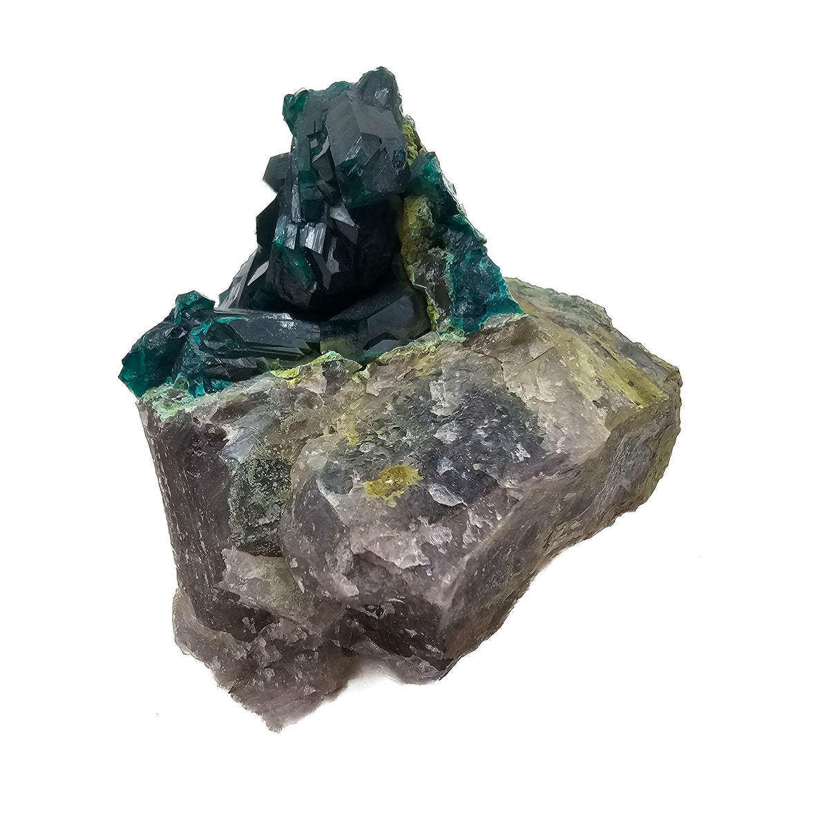Dioptase mineral specimen.