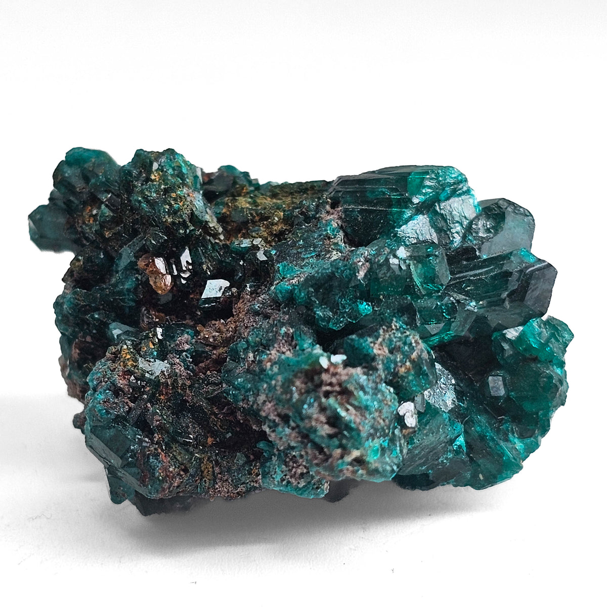 Dioptase specimen from Mindouli District, Pool Department, Republic of the Congo.