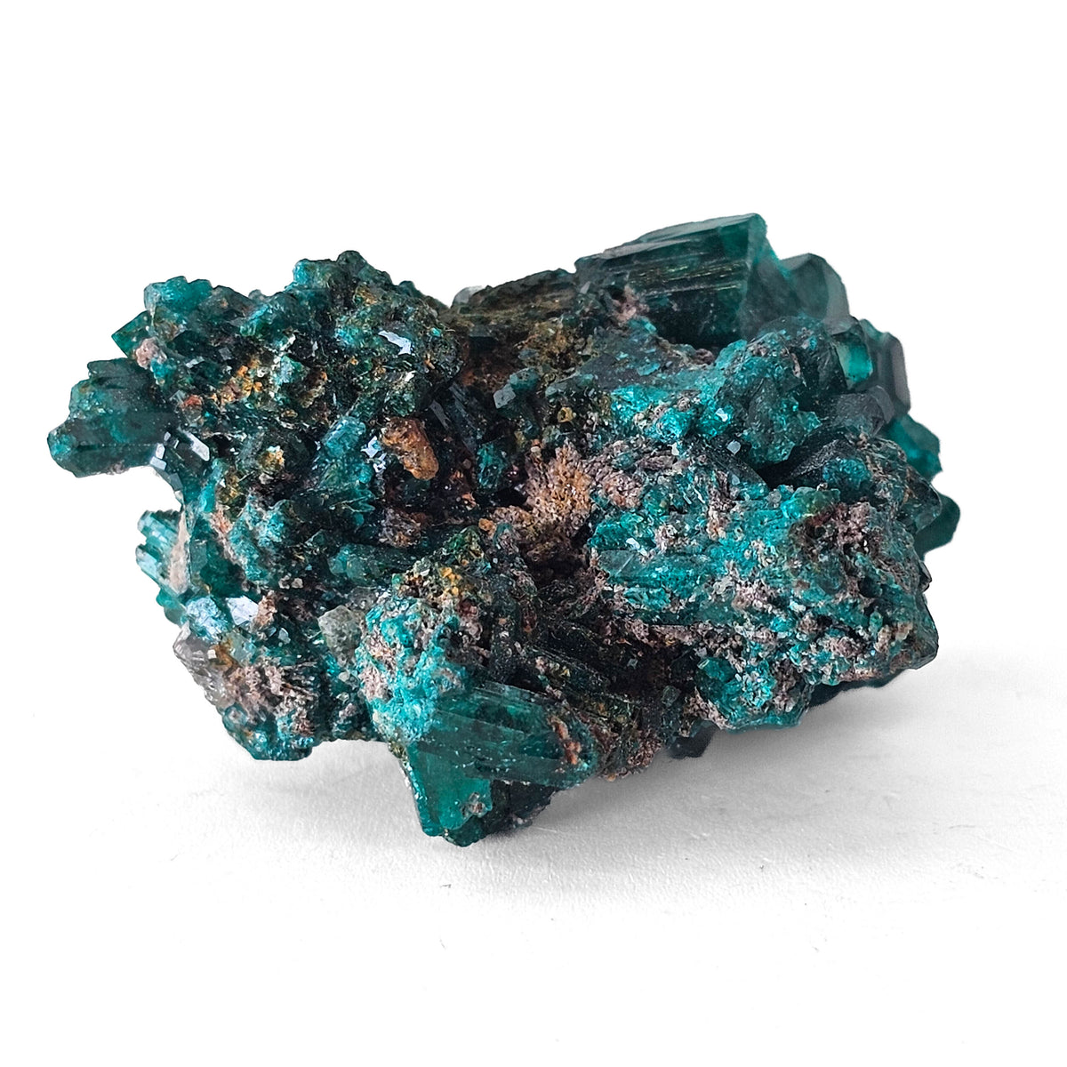 Dioptase specimen from Mindouli District, Pool Department, Republic of the Congo.